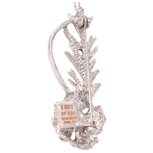 Back of Black Fire Opal Stone Poppy Brooch