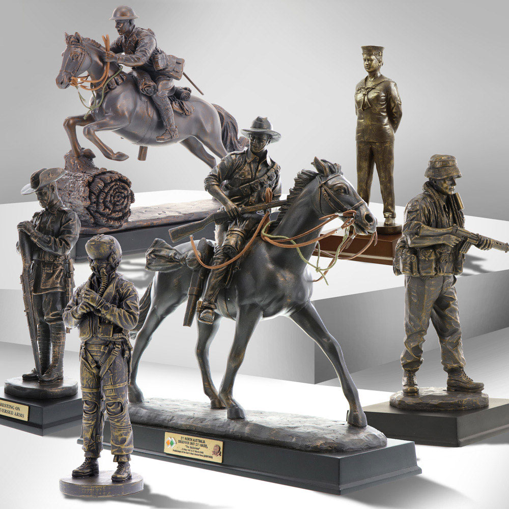 Navy, Army, and Air Force Anzac Figurines