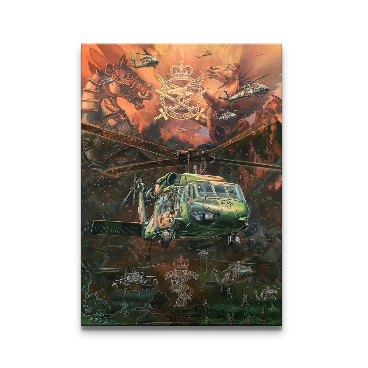 Black Hawk Sunset Medium Canvas Print