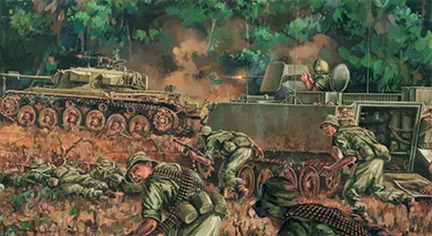 Detail of Australian Centurion Tank and M113 armoured personell carrier