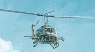 Detail of RAAF Iroquios helicopter