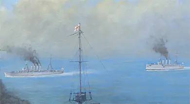 Detail of the fleet at sea