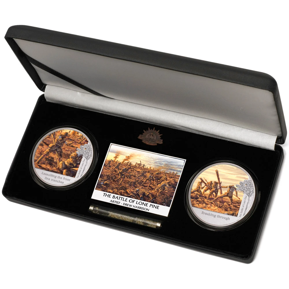 The Sands of Gallipoli 2013 Lone Pine Set of Two Medallions