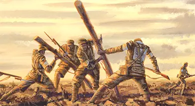 Detail of Ottoman machine gun position in The Battle of The Nek