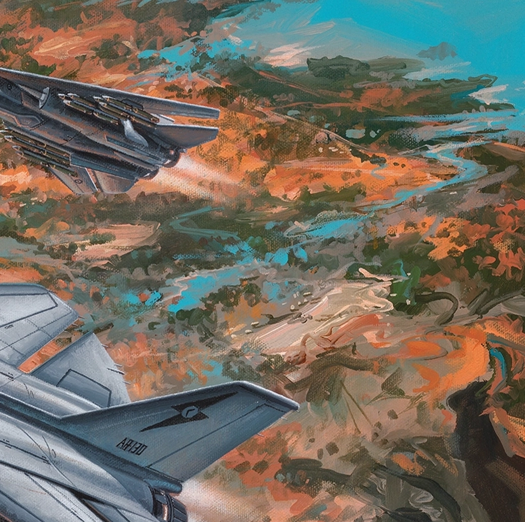 Detail of the shoreline of the the Seek, Strike, and Return Artwork
