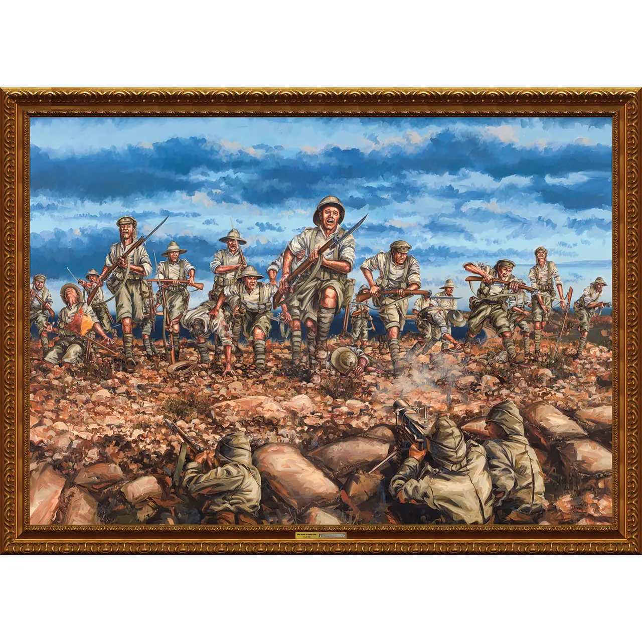 The Battle of The Nek Full Size Framed Canvas