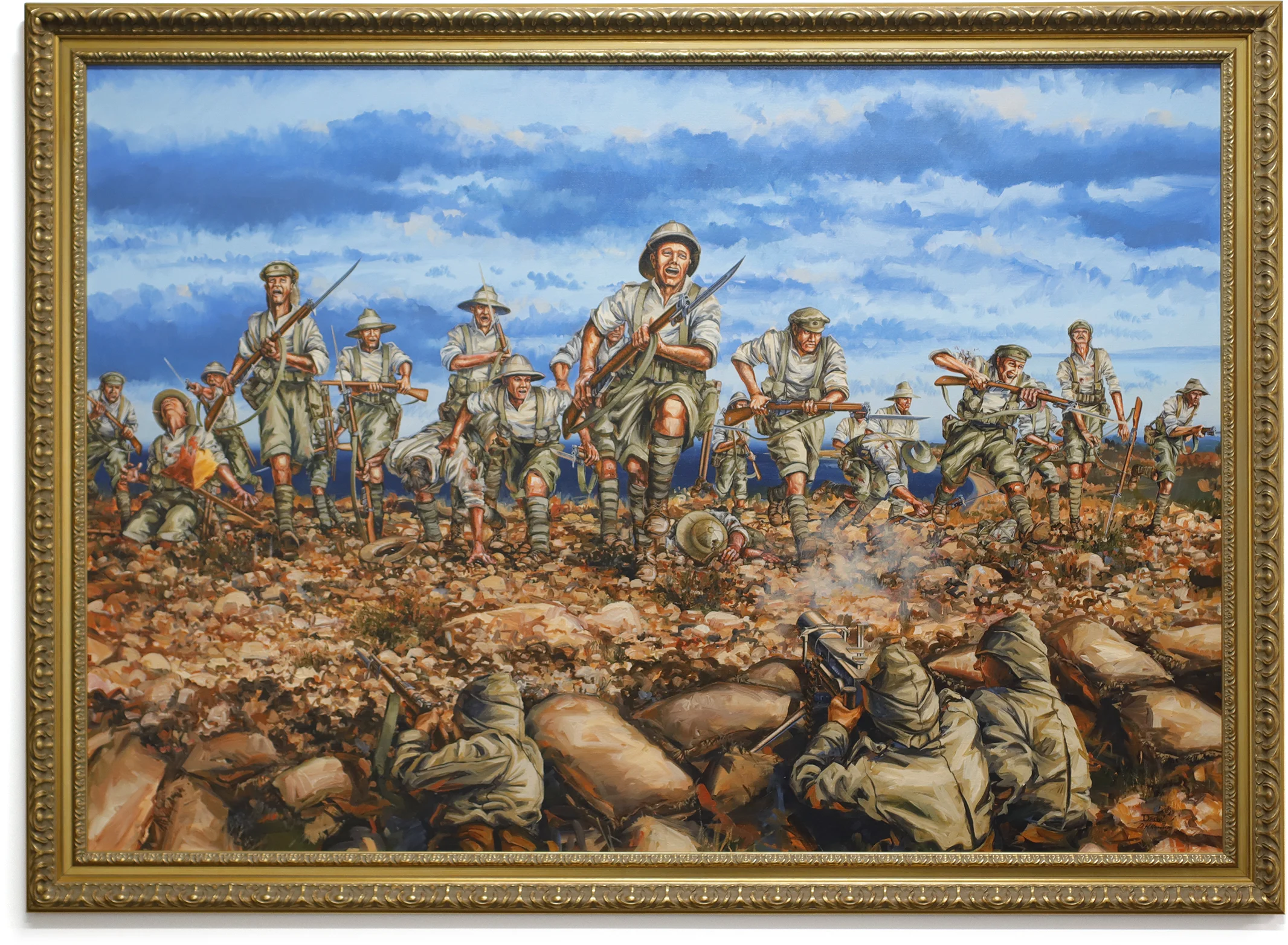 Full Commissioned artwork The Battle of The Nek by Drew Harrison