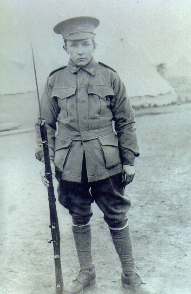 Young Alec Campbell in uniform