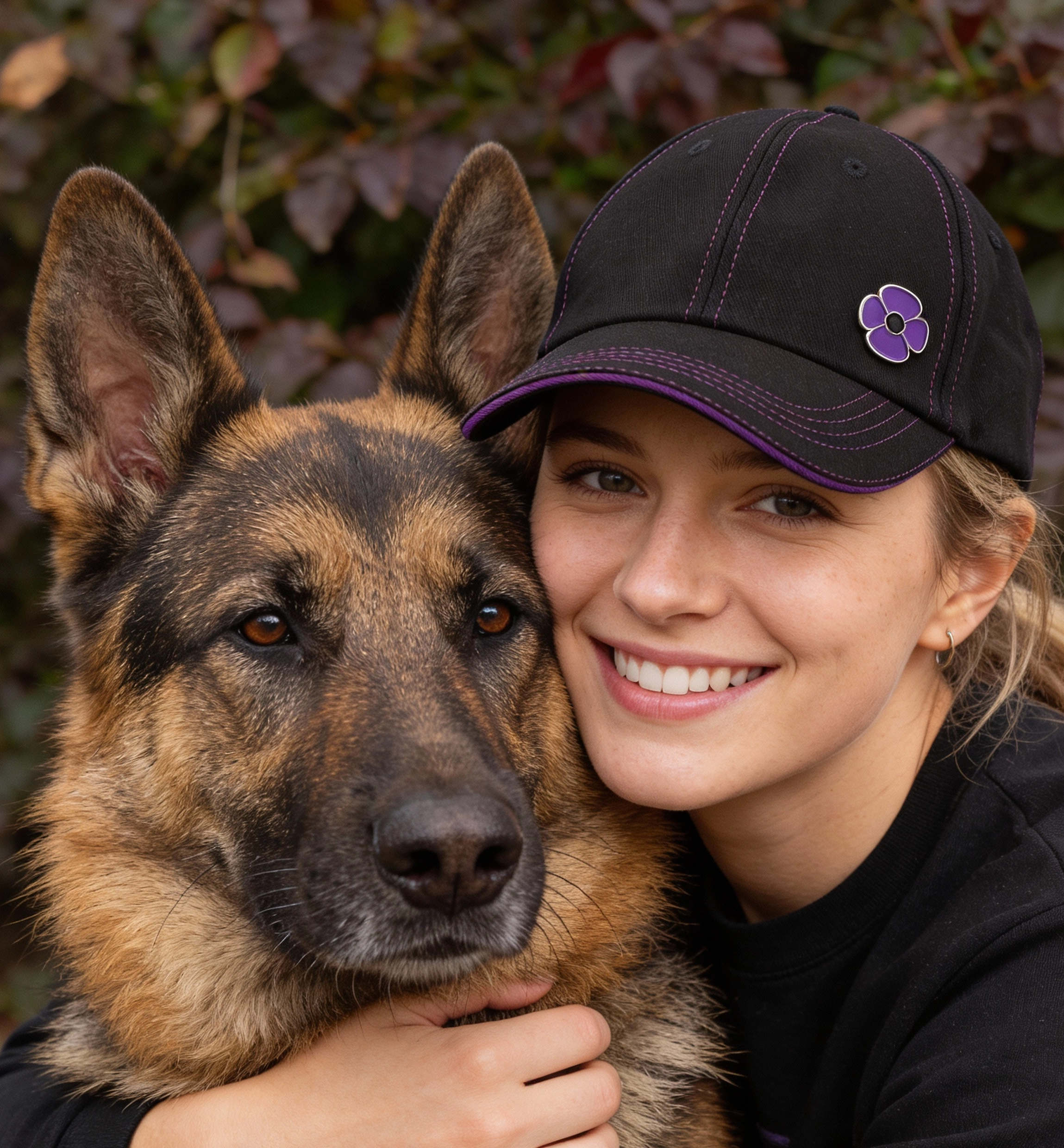 Model wearing Black Obsidian Poppy Brooch