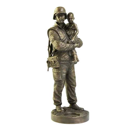 Naked Army UN Peacekeeper Rwanda 1995 Bronze Figurine