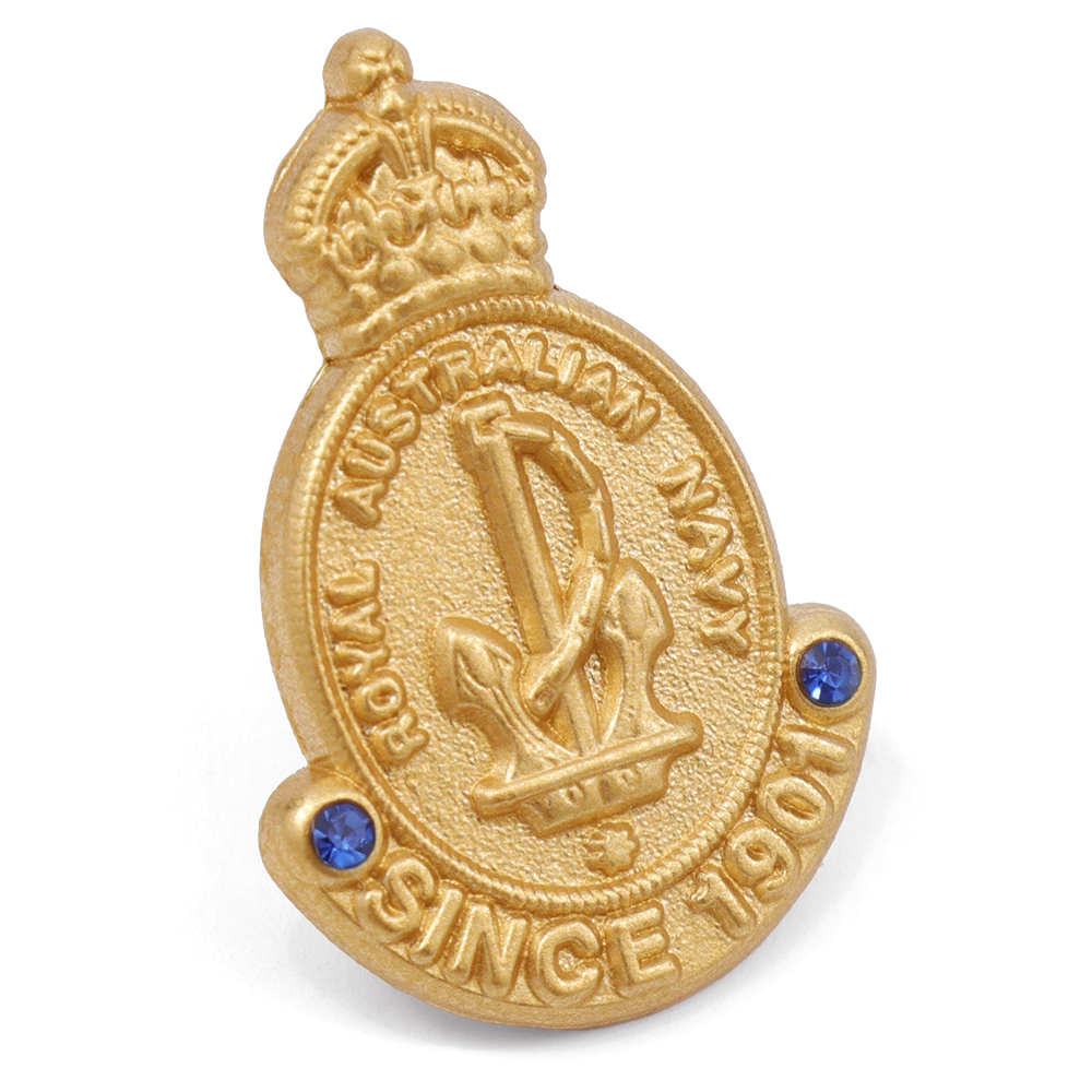 Royal Australian Navy 125th Anniversary Desk Paper Weight on a Black Background