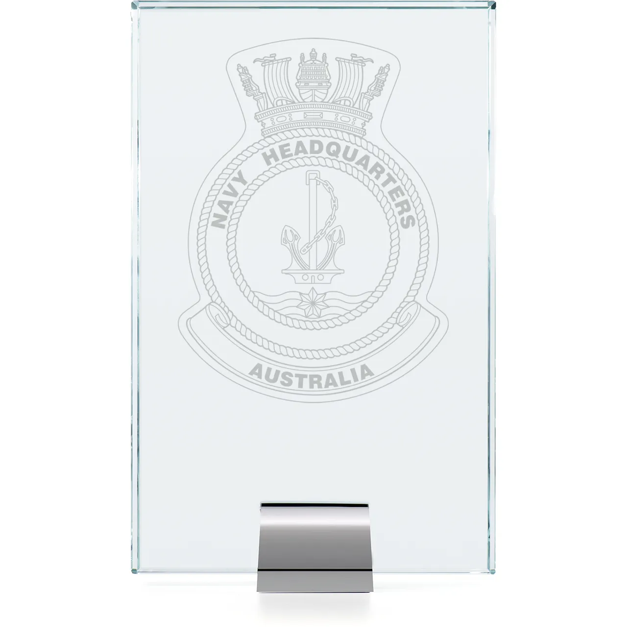 Navy Strategic Command Alpha Glass Award | Engraved Plaque - Military Shop